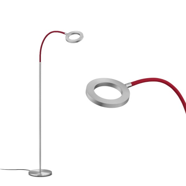 Knapstein Germany Tessa-S-Flex mattnickel / rot 41.991.53 LED-Leseleuchte Gestensteuerung